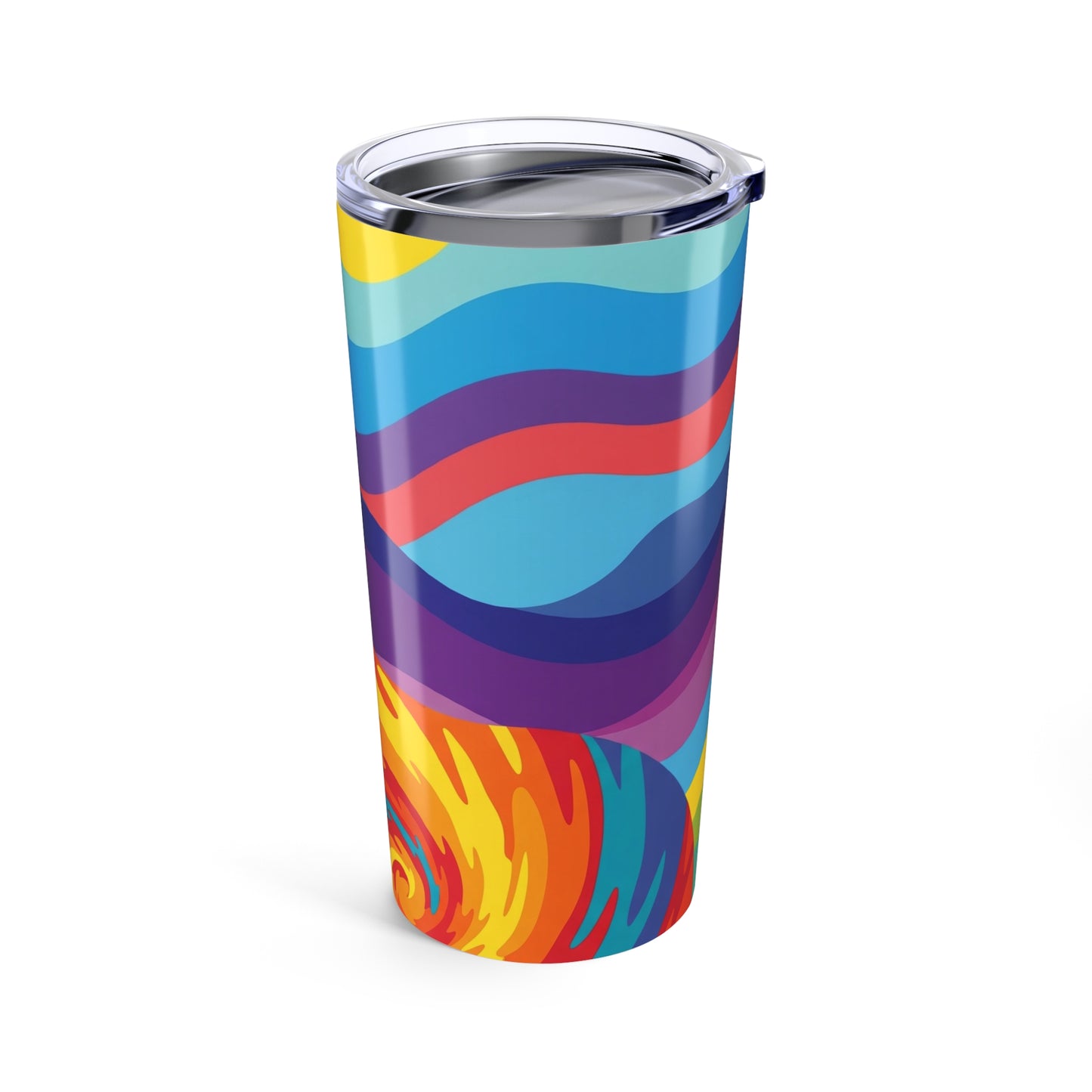 20oz Stainless Steel Travel Tumbler With Wall Vacuum Insulation Spill Resistant Printed Design For Hot And Cold