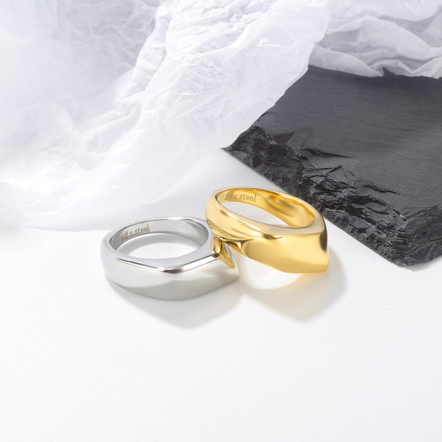 Mens Titanium Steel Ring Retro Punk Geometric Trendy Jewelry Durable High Quality Fashion Accessory Bold Style