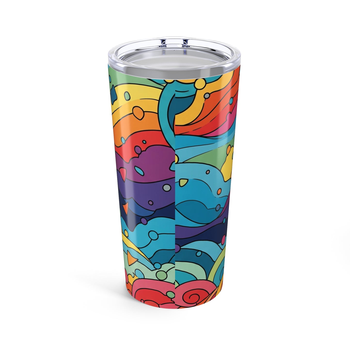 20 Oz Metal Travel Mug Printed Artwork Vacuum Insulated Leak Proof Spill Resistant BPA Free Beverage Holder Hot Or