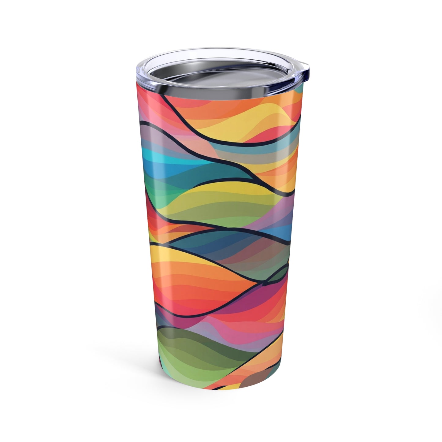 20 Oz Stainless Steel Printed Tumbler With Double Wall Vacuum Insulated Leak Proof Lid For Hot And Cold Beverages