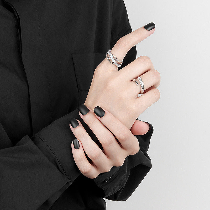 Womens Geometric Snake Ring Adjustable Copper Plated Ring