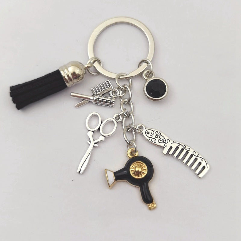 Mini Tassel Diamond Accent Keychain Zinc Alloy Construction For Keys And Bags Versatile Everyday Accessory Kit