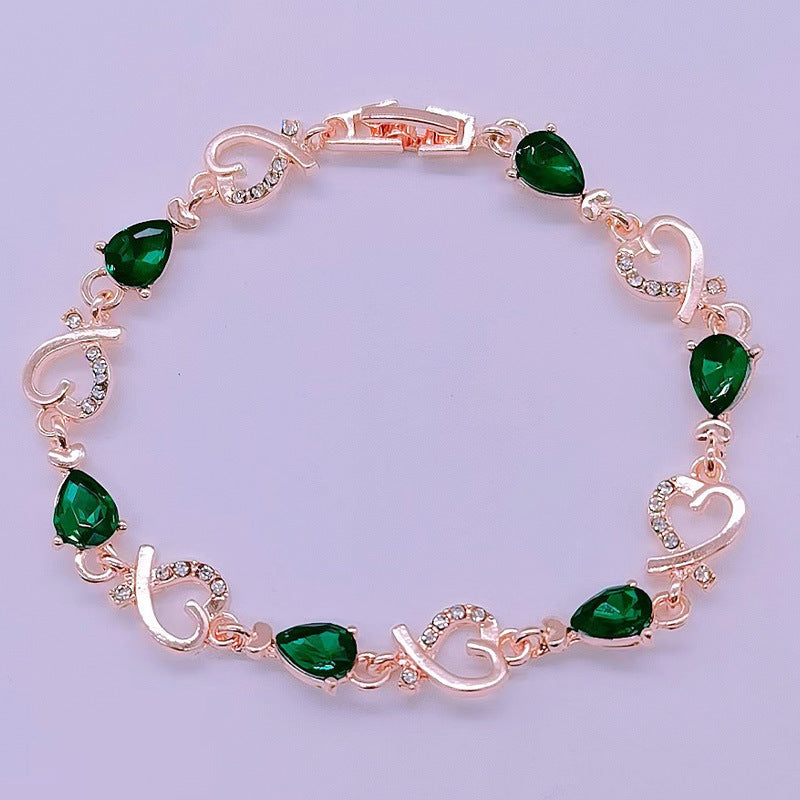 Womens Elegant Hollow Flower Bracelet Rhinestone Inlay Alloy Bangle for Wedding Party Jewelry Geometric Shape