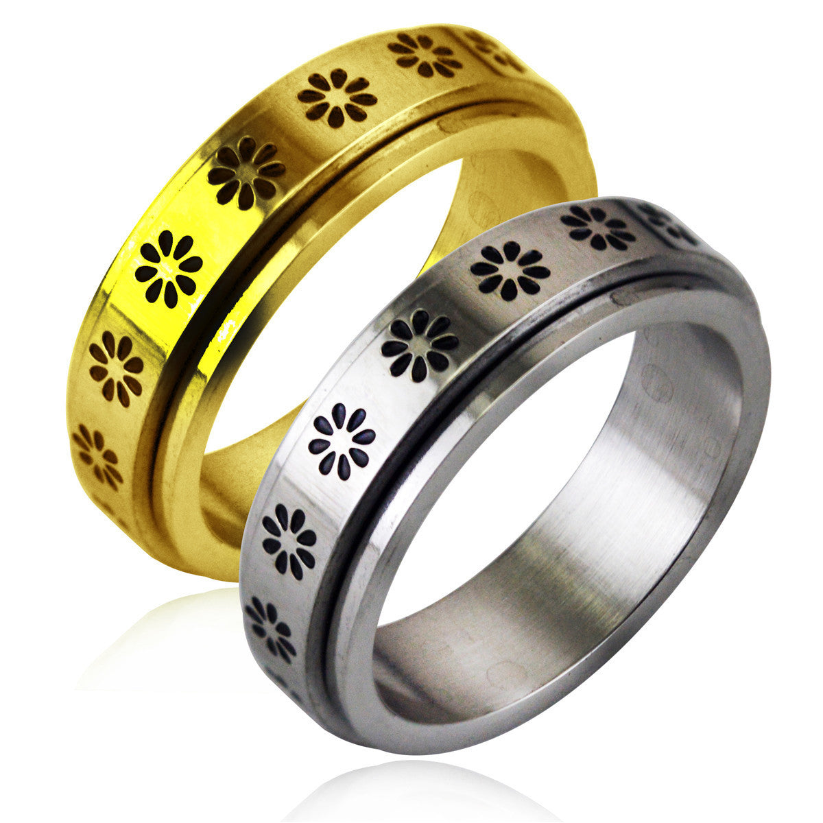 Stainless Steel Sunflower Ring Accessories Retro Trendy Personality Punk Jewelry for Everyday Wear Today Style