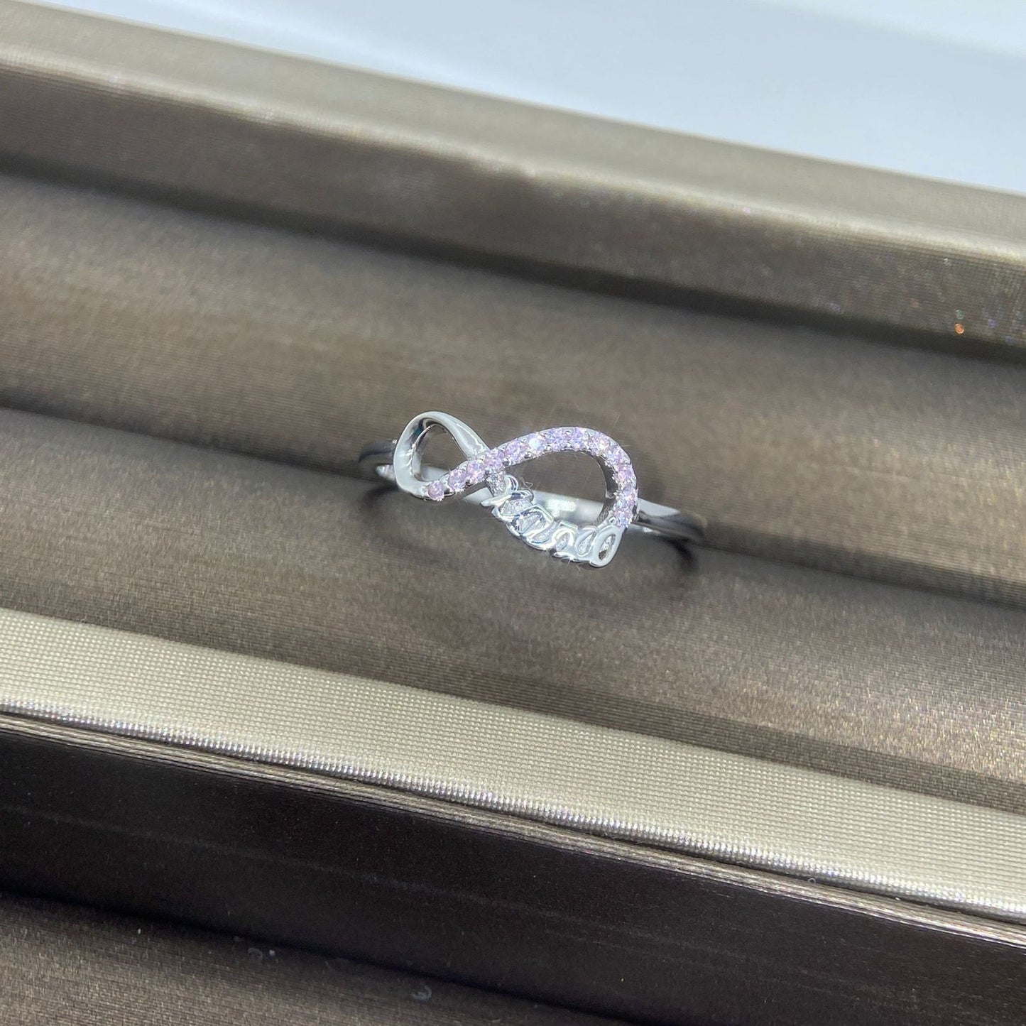 Womens Sterling Silver Adjustable Opening Korean Geometric Ring Of Zircon Platinum Plated Fashion Jewelry Gift