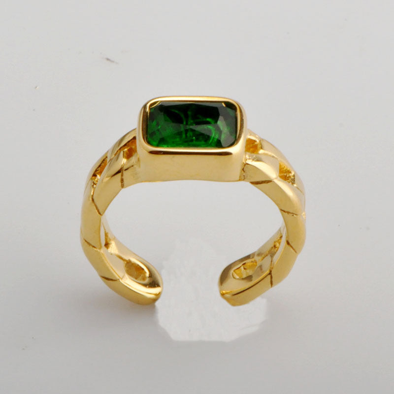 Women's Fashion Ring Personality Black Square Titanium Steel Ring for Her Statement Jewelry Band Ring Gift Idea Thickness 5mm Width 8mm