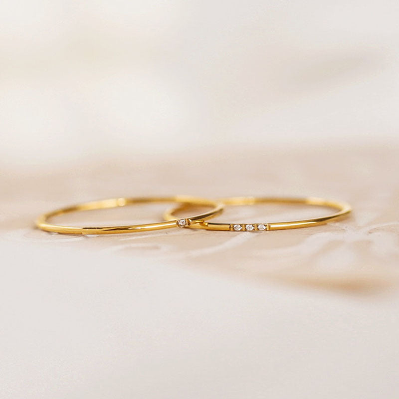 Womens Titanium Steel Ring Japanese Korean Geometric Design Electroplated Fashion Jewelry Ring With Diamonds Shine