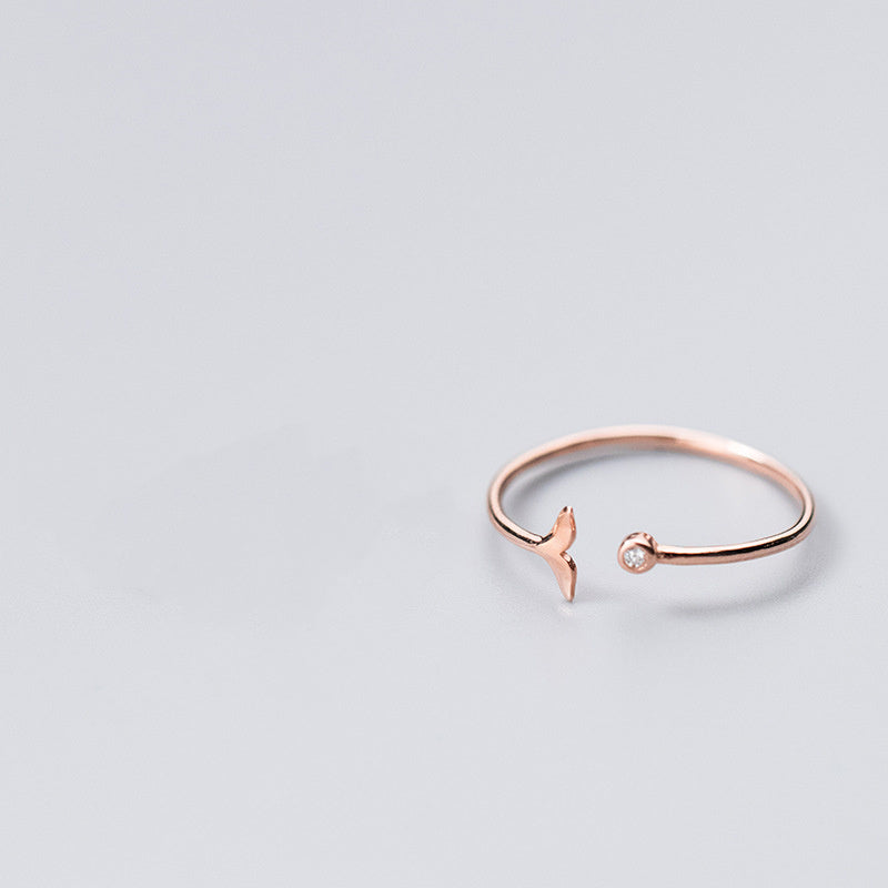 Round Diamond Fishtail Index Finger Ring Silver 925 Adjustable Size Women Jewelry Fashion Jewelry For All Days