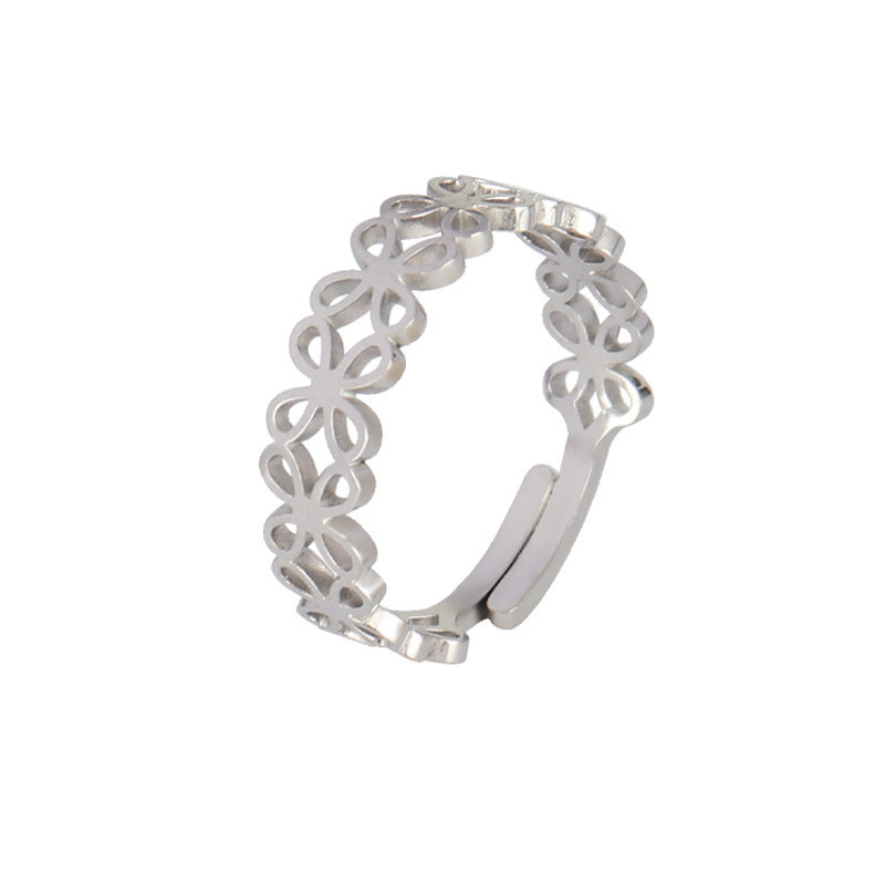 Stainless Steel Geometric Ring Natural Style Women Gold Silver Trendy Fashion Hip Hop Minimal Jewelry Timeless