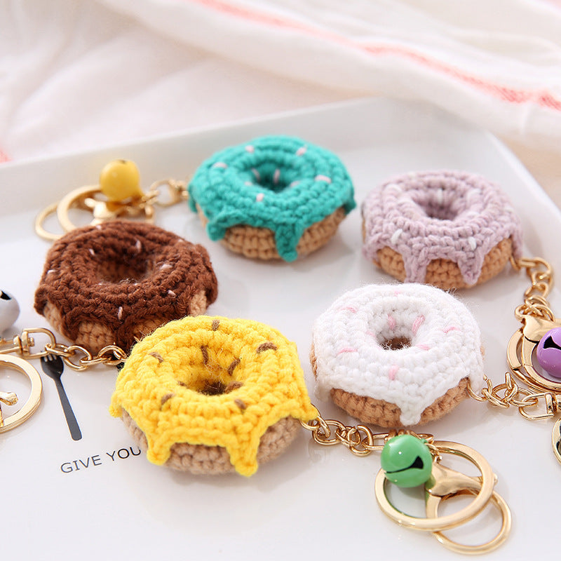 Fruit Keychain Cute Creative Key Chain With Plastic Design Fun Accessory For Keys Bags Peach Pendant Wool Ball