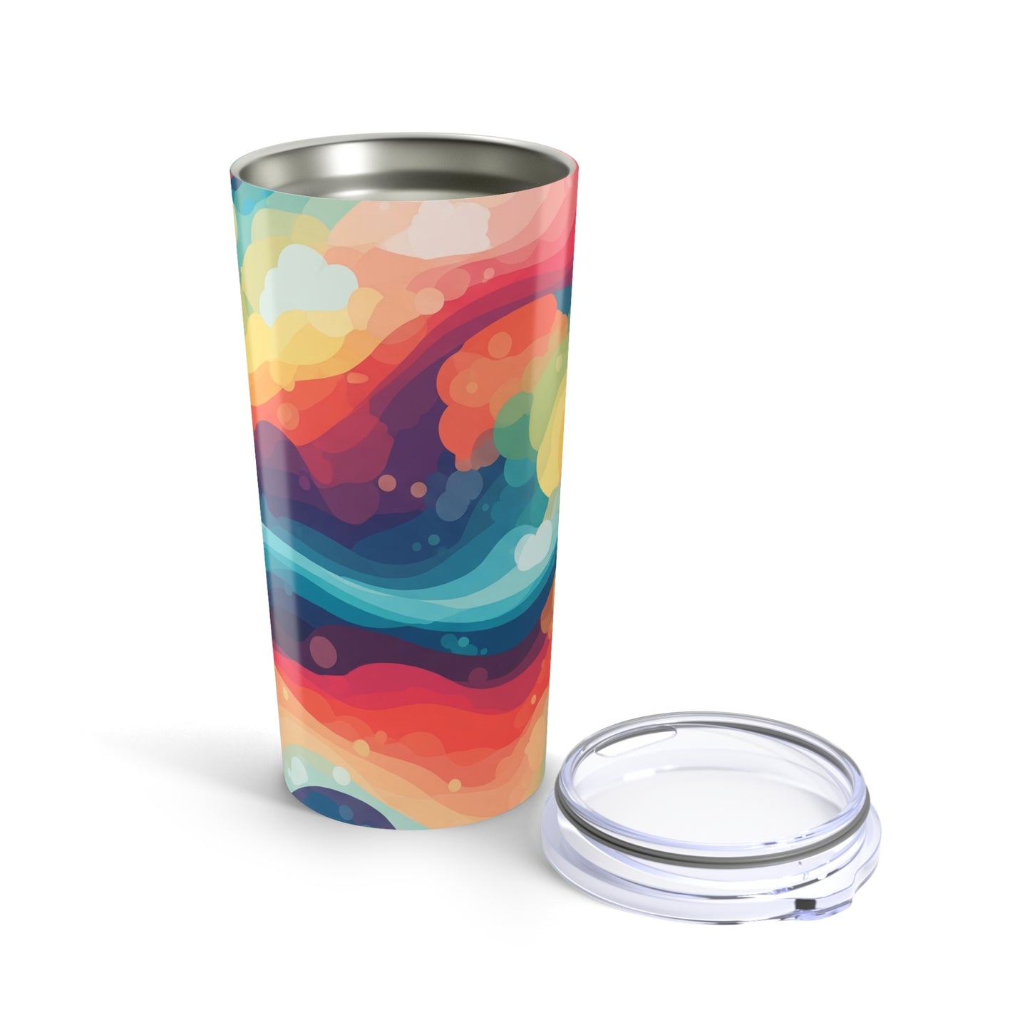 20oz Stainless Steel Tumbler With Double Wall Vacuum Insulation Spill Resistant BPA Free Printed Mug Hot Cold