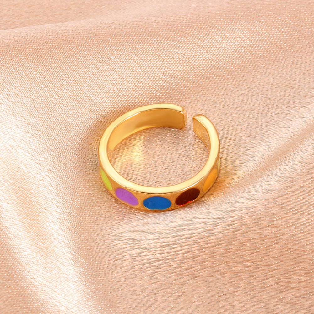 Geometric Alloy Ring For Women Heart Design Electroplated Gold And Silver Finish Fashion Jewelry Everyday Chic