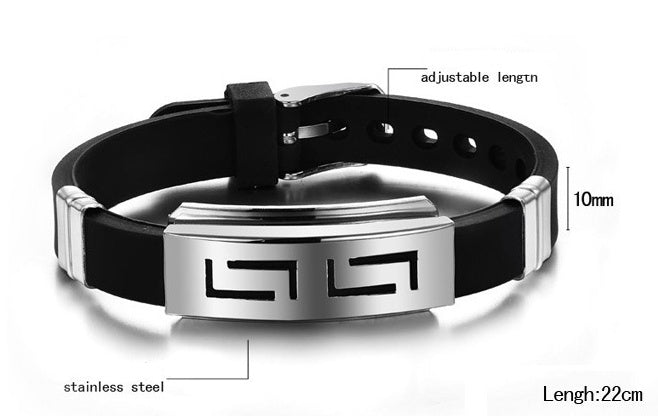 Silicone Wristband Durable Everyday Use Black Band Accessory Fashionable And Protective Daily Comfort And Glow