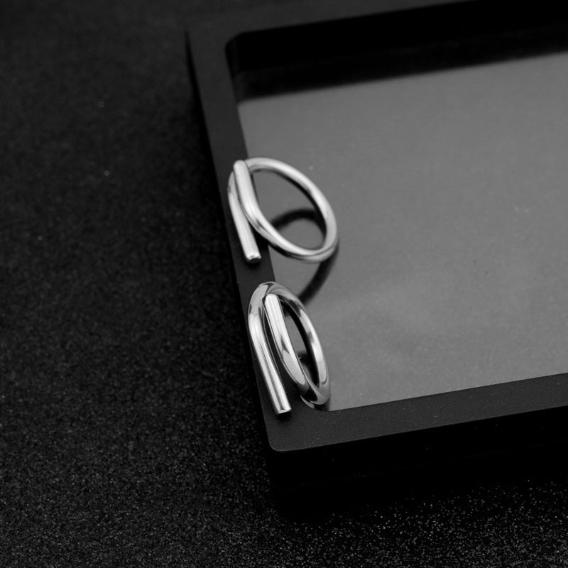 Unisex Stainless Steel Cross Ring Geometric Band Non Fading Metal Birthday Gift Ring For Daily Wear Style Easy