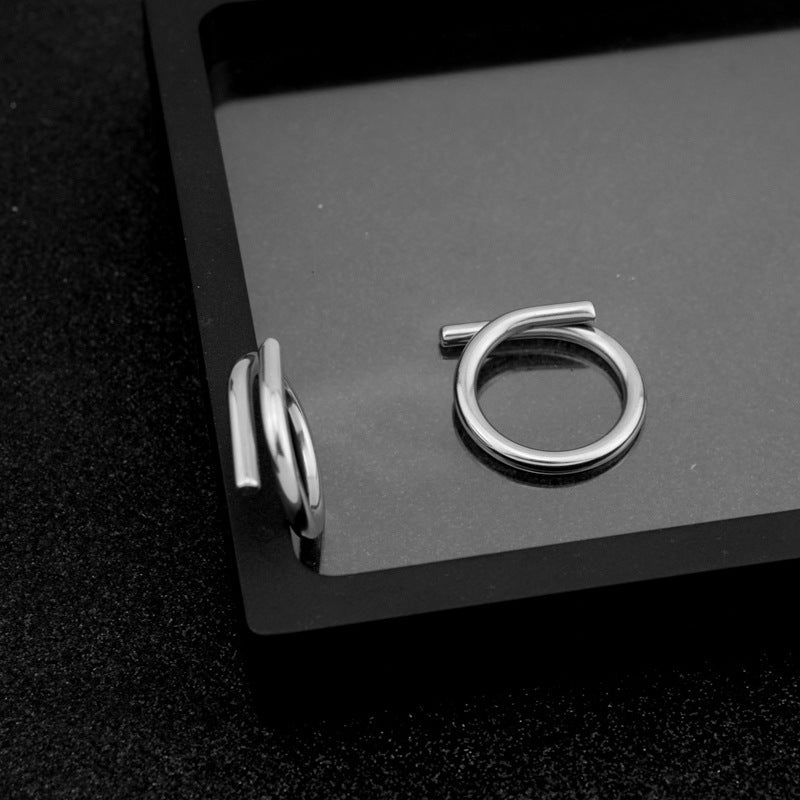 Unisex Stainless Steel Cross Ring Geometric Band Non Fading Metal Birthday Gift Ring For Daily Wear Style Easy