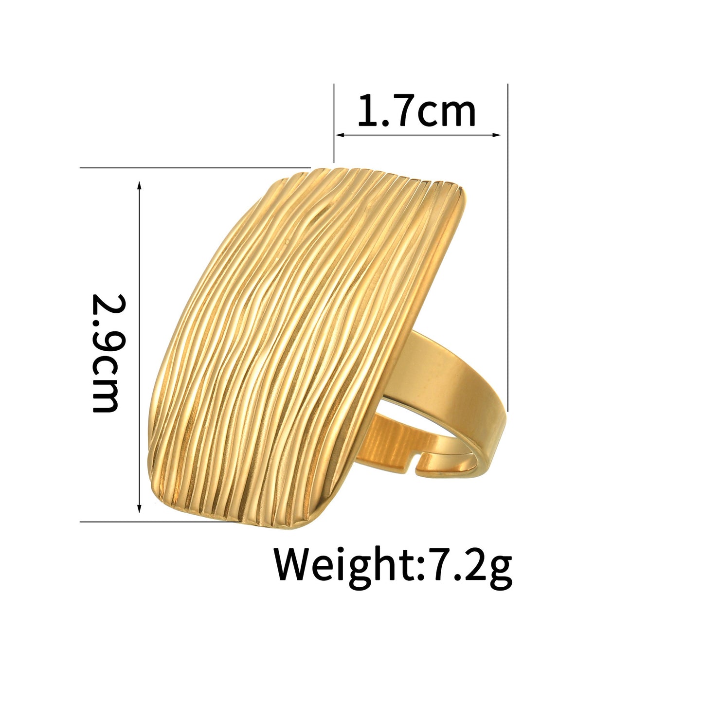 Women Titanium Steel Geometric Textured Ring Electroplated Modern Fashion Jewelry For Daily Wear With Subtle Shine