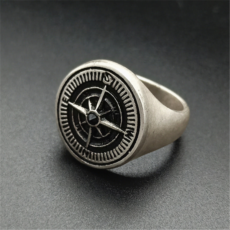 Mens Stainless Steel Ring With Compass Vintage Design Unisex Band Jewelry Gift Ring Sizes 6 7 8 9 10 11 Unique