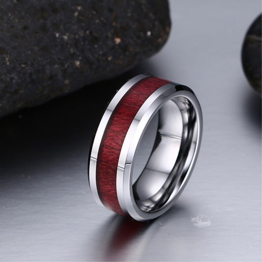 Couple Ring Set In Heart Ruby Accent And Diamond Inlay Trendy Matching Alloy Bands For Him And Her Anniversary