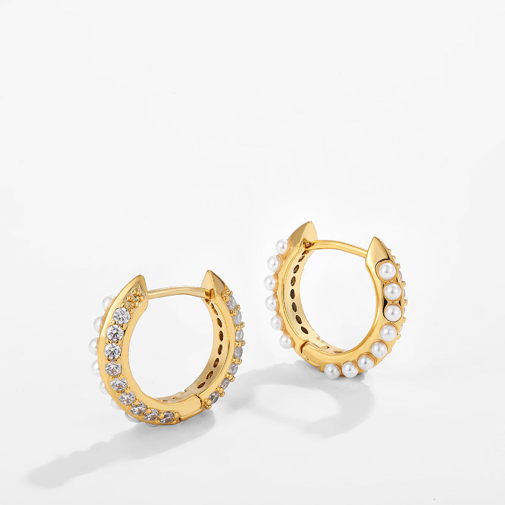 Twisted Braided Alloy Earrings with Artificial Gemstones Modern Vintage Fashion Jewelry For Everyday Occasions