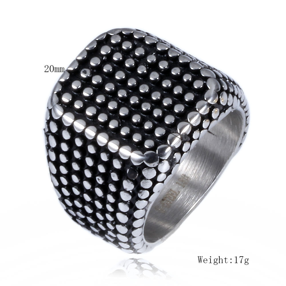 Stainless Steel Studded Ring For Men Geometric Hip Hop Style Jewelry Sizes 8 9 10 11 12 13 With Electroplating