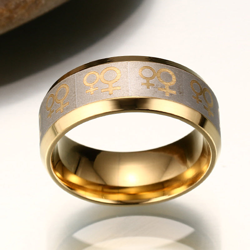 Titanium Steel Personalized Fashion Ring For Men Cartoonish Character Style Electroplating Sizes 7 8 9 10 11 12