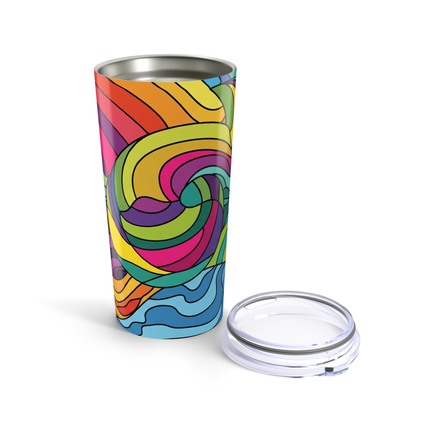 20 oz Stainless Steel Printed Tumbler with Double Wall Vacuum Insulation Travel Mug Leak Proof with Lid