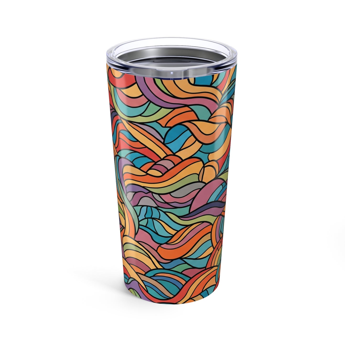 20 Oz Stainless Steel Printed Tumbler With Double Wall Vacuum Insulation Spill Resistant Lid For Hot Or Cold Drinks