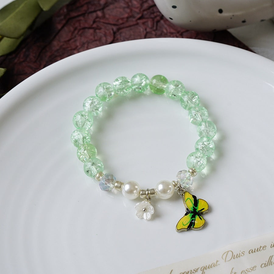 Womens Beaded Bracelet With Pearl Crystal And Alloy Animal Zodiac Charms Cartoon Adjustable Length Cute Charm