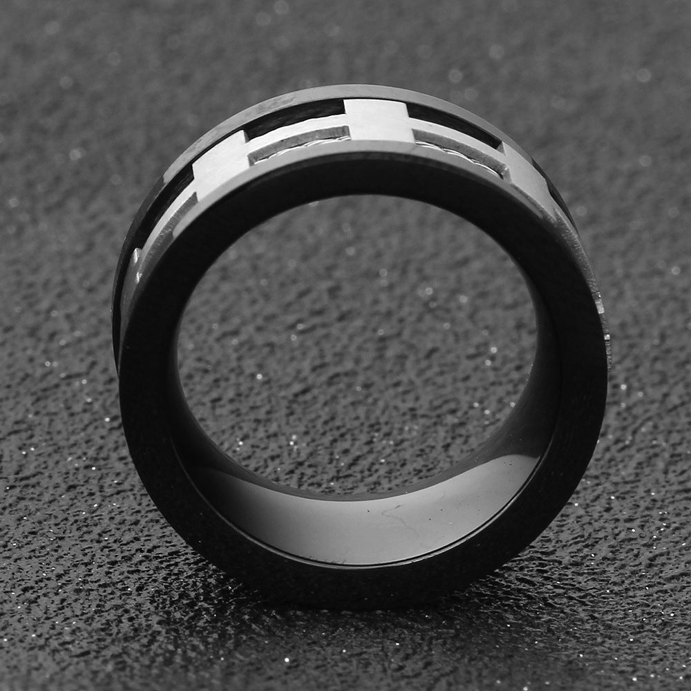 Men's Titanium Steel Ring Cable Rope Design Band Fashion Jewelry Black Ring for Him Mens Ring Gift Idea Tail Ring Unique Ring Design