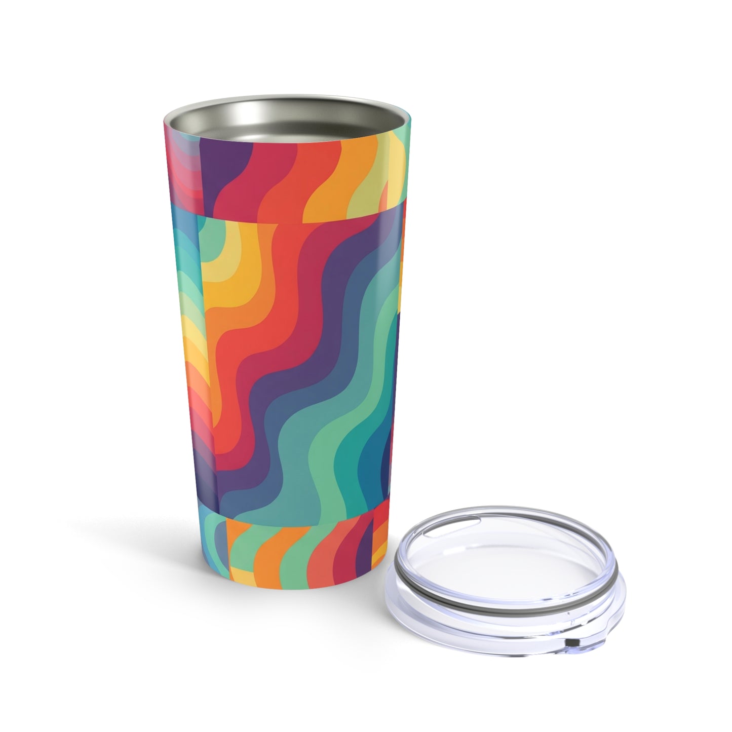 20oz Stainless Steel Travel Mug Double Wall Vacuum Insulation Printed Design Spill Resistant Keeps Drinks Hot Or