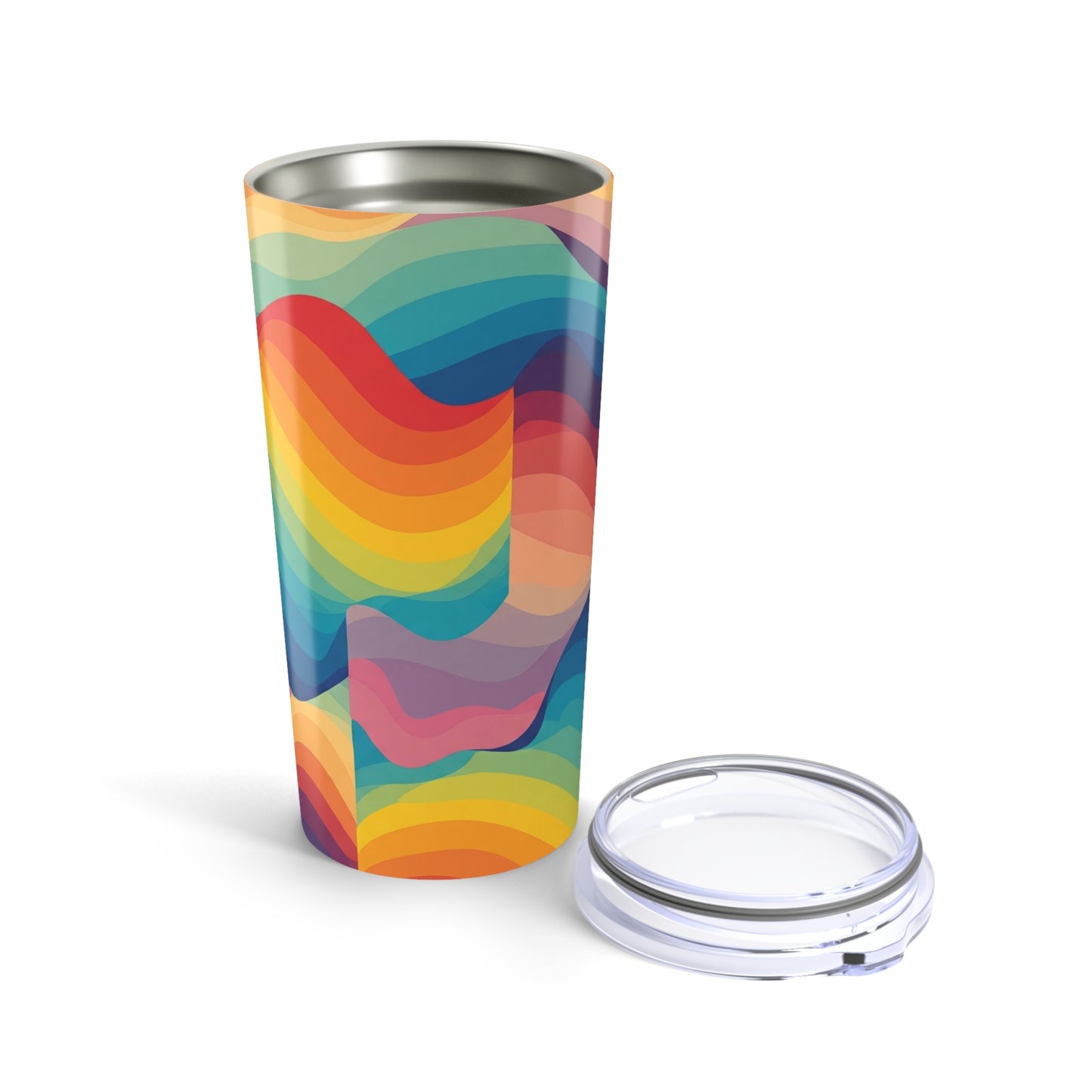 20 Oz Stainless Steel Travel Mug With Printed Design Double Wall Vacuum Insulated Spill Resistant Hot Cold