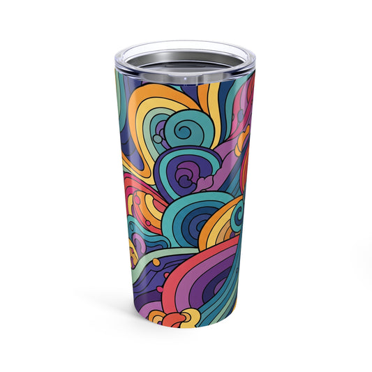 20oz Stainless Steel Tumbler With Colorful Printed Design Double Wall Vacuum Insulated Spill Resistant Thermal