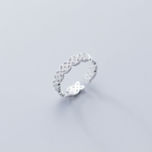 Silver Four Leaf Flower Ring For Index Finger Womens Fashion Jewelry Elegant Floral Design Statement Ring For Occasions