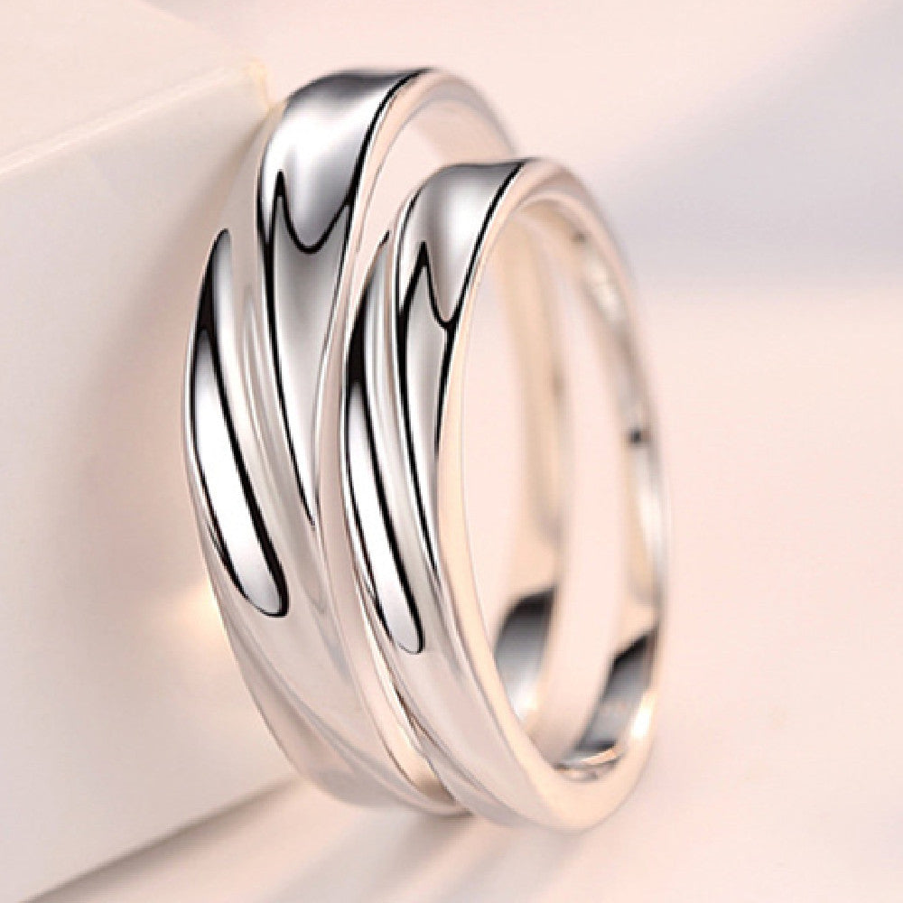 Womens Interwoven Silver Ring Leaf Design Korean Fashion Band Ring For Her And Him Stylish Electroplated For Everyday Use