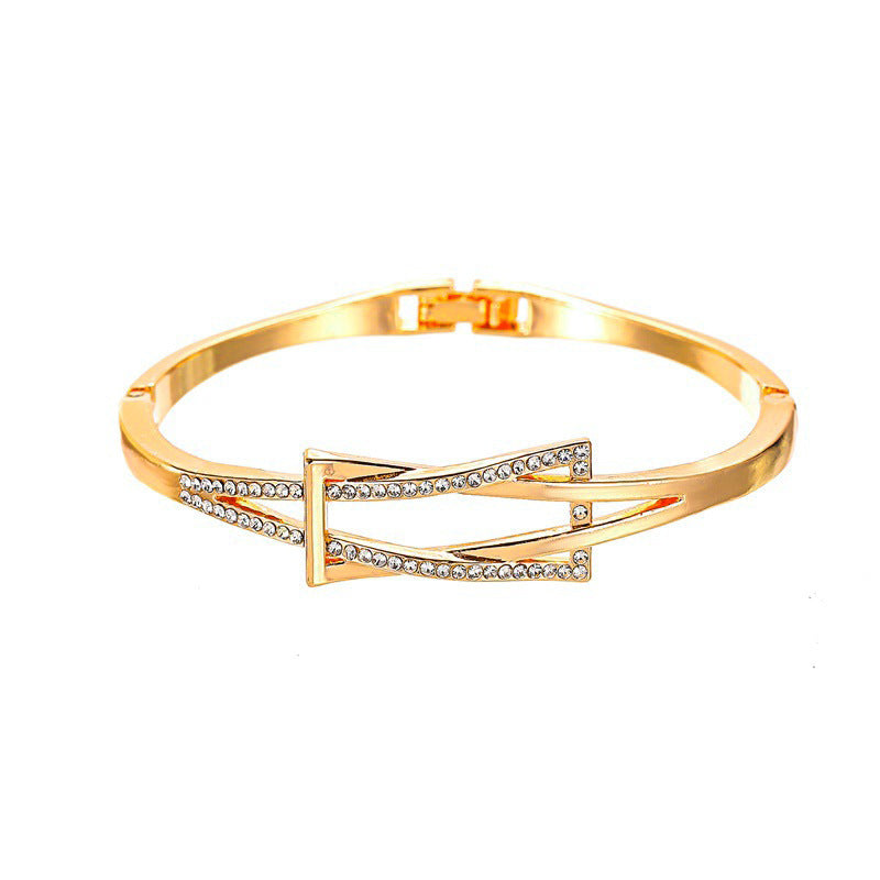 Geometric Cross Alloy Bracelet Korean Design Ancient Method Crafted Fashion Bracelet For Women Everyday Styles