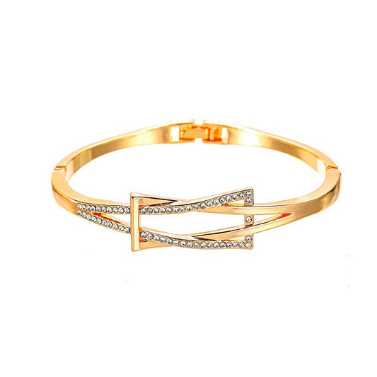 Geometric Cross Alloy Bracelet Korean Design Ancient Method Crafted Fashion Bracelet For Women Everyday Styles