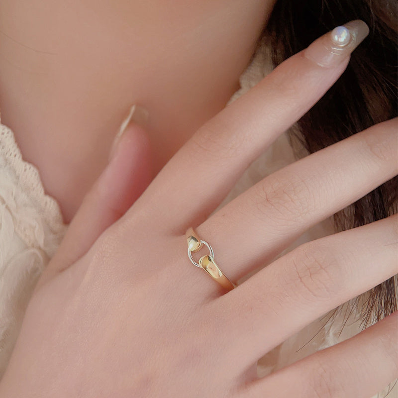 Unisex 925 Sterling Silver Ring Simple Geometric Band Electroplated Round Shape Fashion Statement Ring Interest