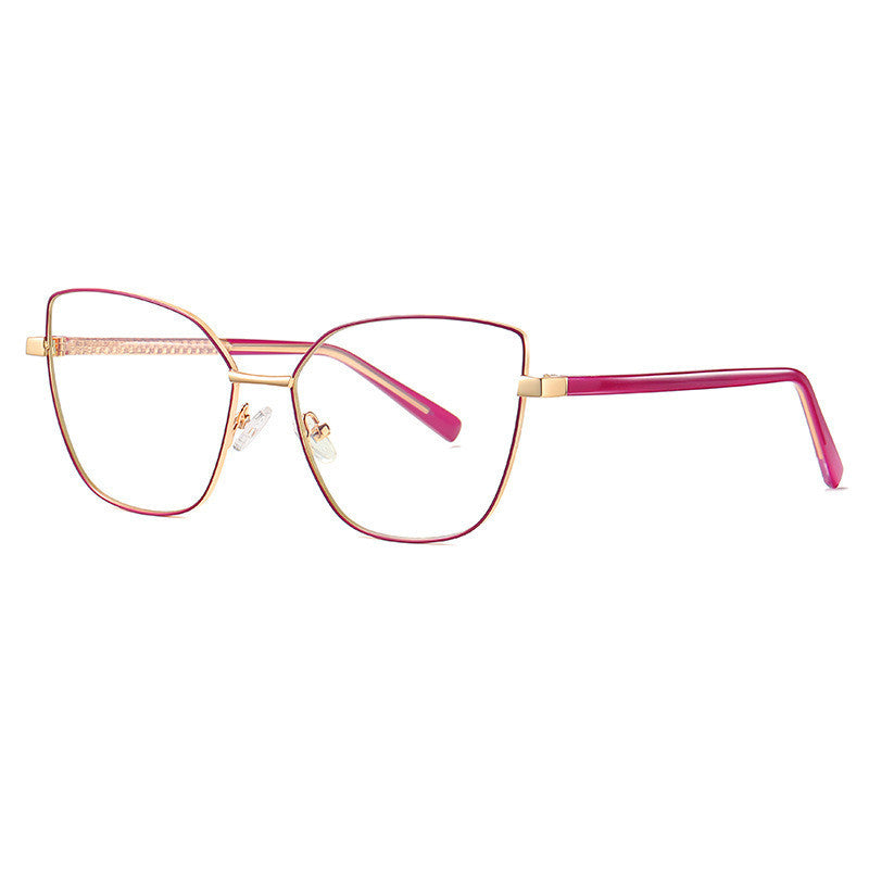 Womens Anti Blue Light Blocking Computer Glasses Metal Frame Full Frame Zero Degree Eye Protection For All Day