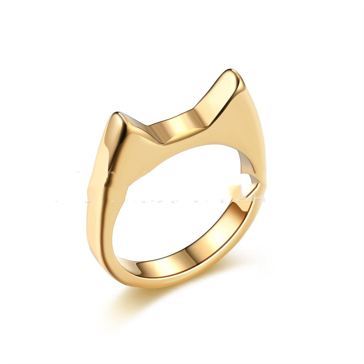 Stainless Steel Cat Ear Couple Ring Set For Women Polished Band 2mm Thick 4mm Wide Cute Jewelry For Women Lovers Gift