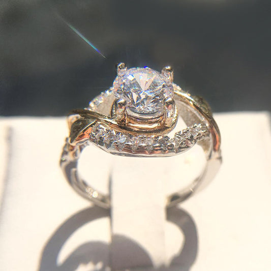 Sterling Silver Ring With Cubic Zirconia Heart Hollow Design For Women Wedding Gift Jewelry Timeless Elegance