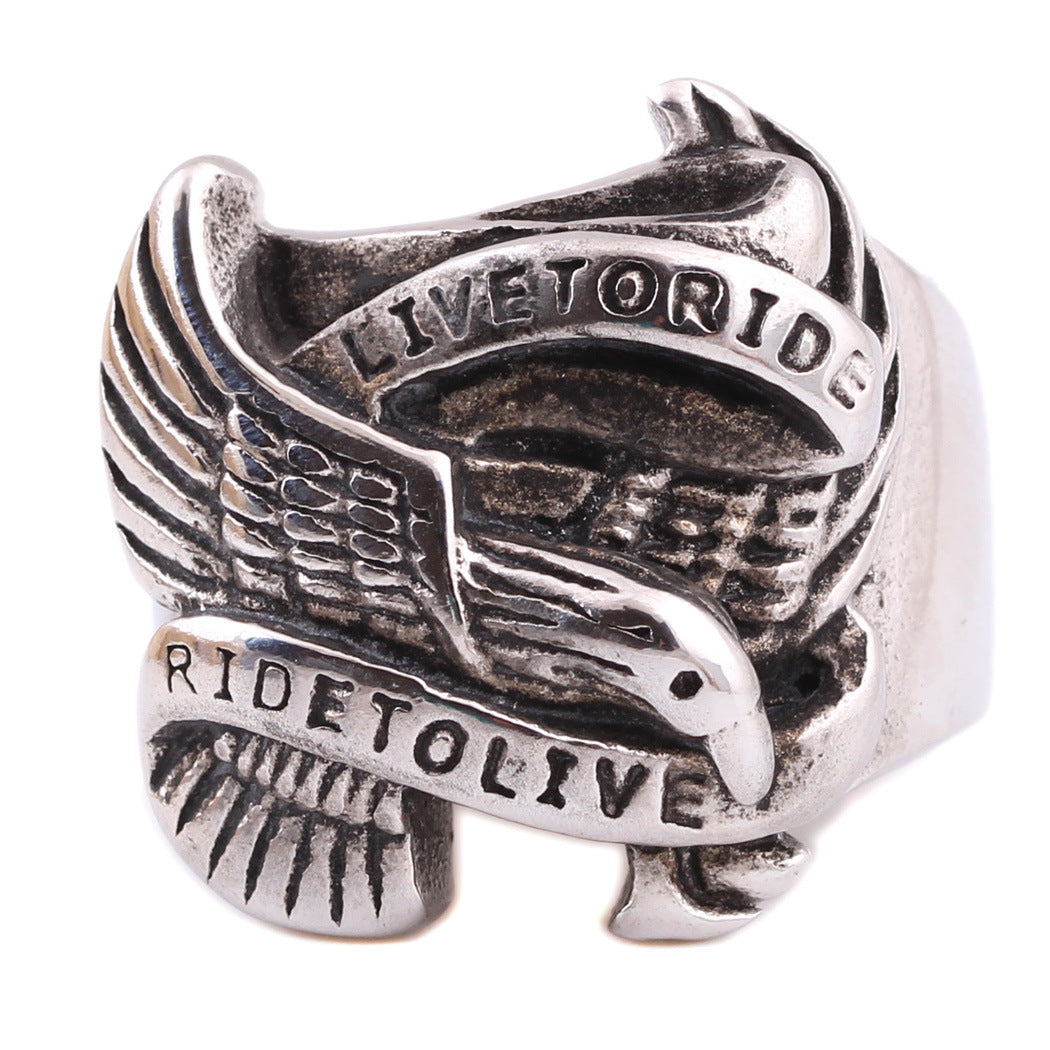 Titanium Eagle Ring