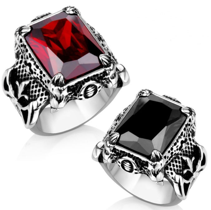 Mens Stainless Steel Crown Ring With Vintage Stone Inlay For Anniversary Gift And Statement Jewelry Wide For Men