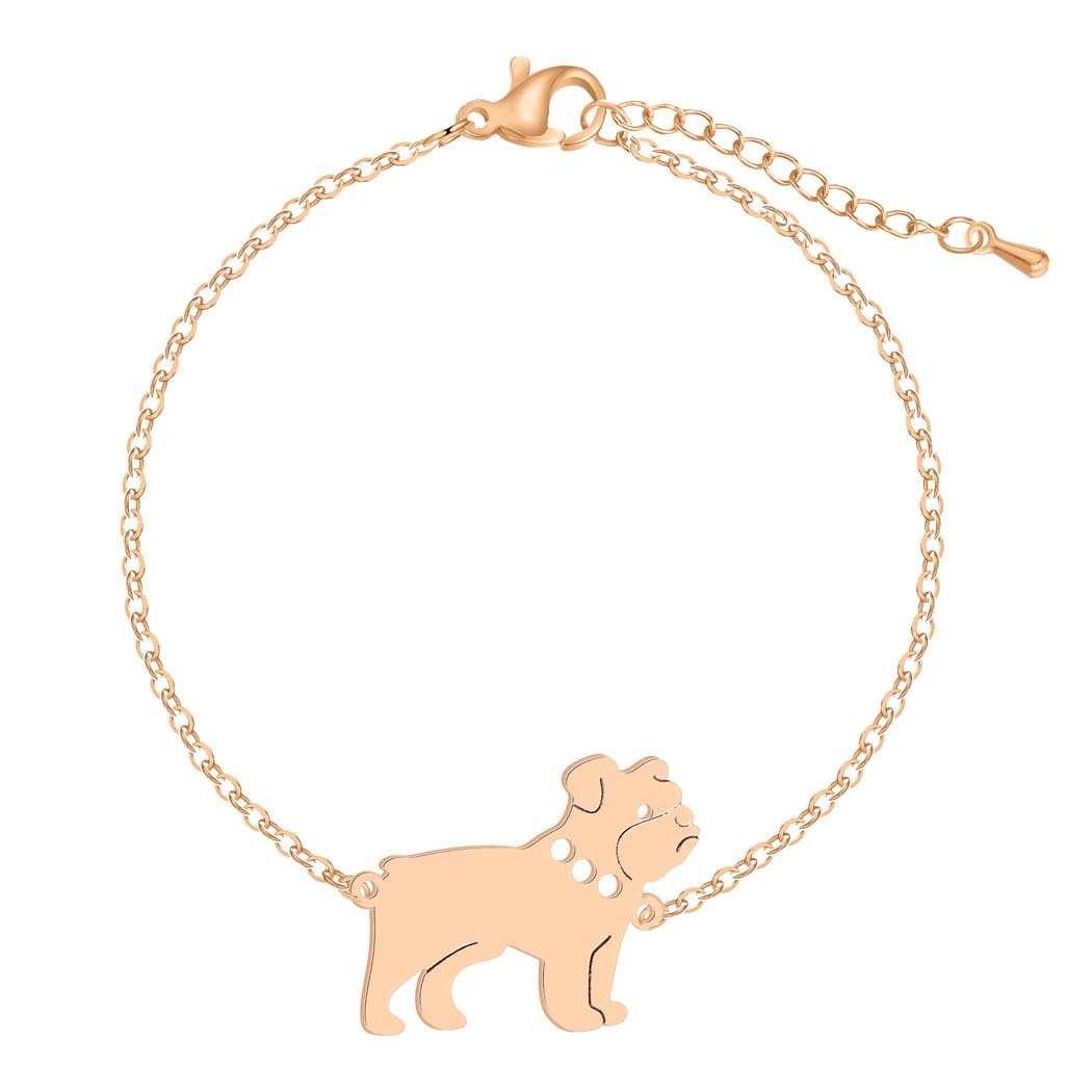 Stainless Steel Pug Pendant Bracelet Unisex Zodiac Gift