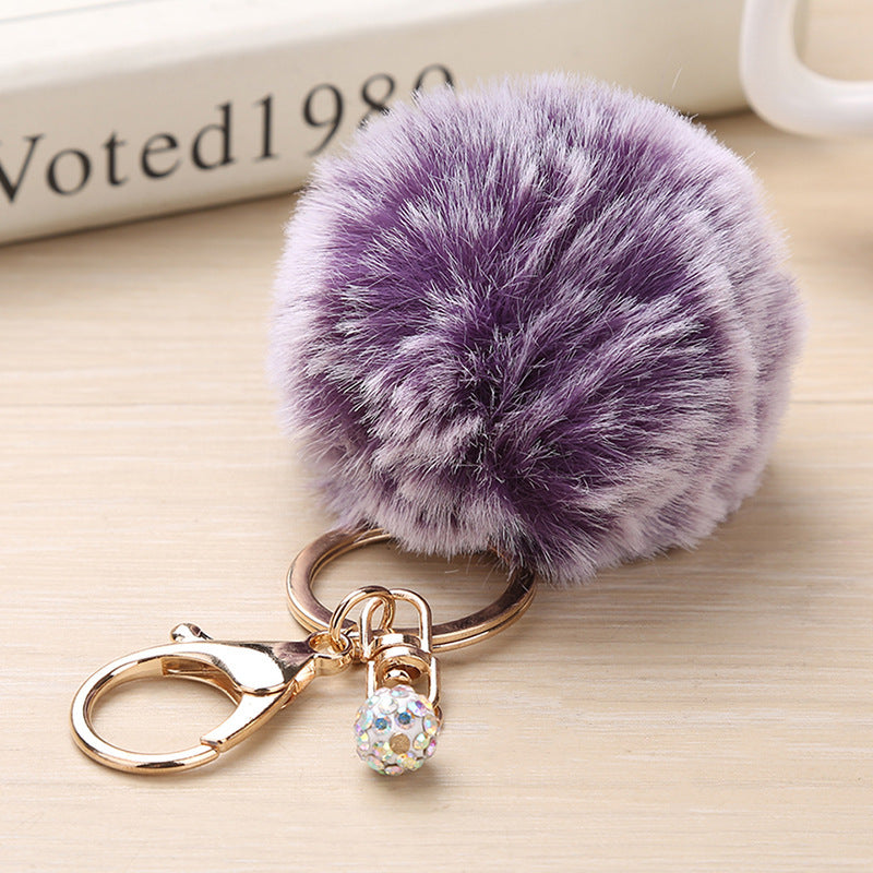 Plush Keychain Pendant Spherical Keyring Accessory 8cm Home Fashion Car Key Chain Festival Gift For Unisex Two Tone