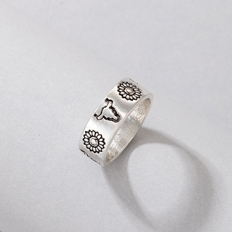 Geometric Aluminum Ring Silver Gold Plated Unisex Band