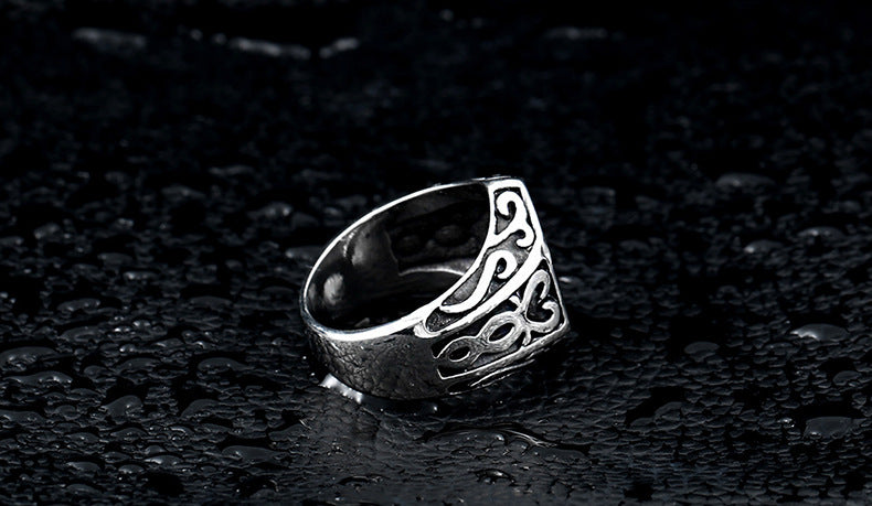 Men's Stainless Steel Warrior Ring Retro Knight Jewelry