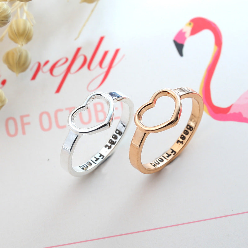 Couple Rings Electroplated Alloy Set For Men And Women Fashion Jewelry Love Ring Matching Goldtone Silver Tone