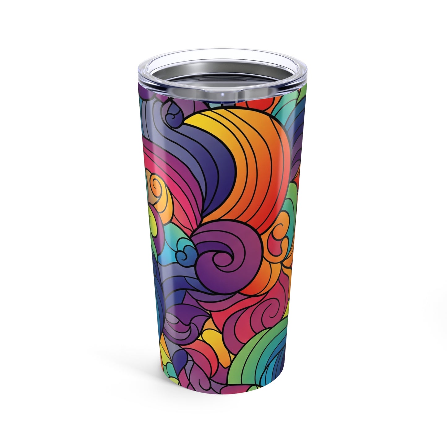 20 Oz Stainless Steel Tumbler With Printed Pattern Vacuum Insulated Leak Proof Coffee Cup For Hot And Cold