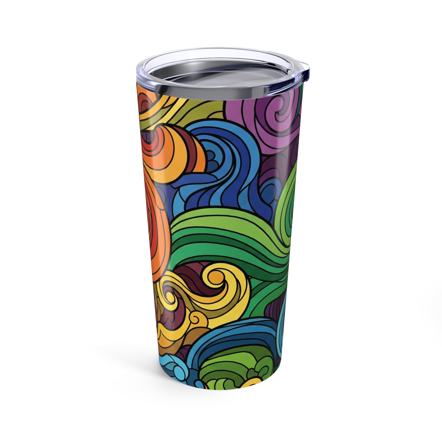20 Oz Stainless Steel Travel Mug Double Wall Vacuum Insulated Leak Proof For Hot And Cold Drinks Printed Design