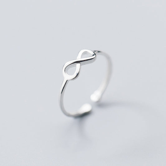S925 Silver Women's Fashion Personality Infinite 8-character Ring